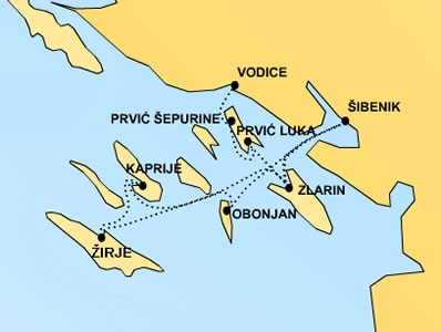 ostrov kaprije mapa
